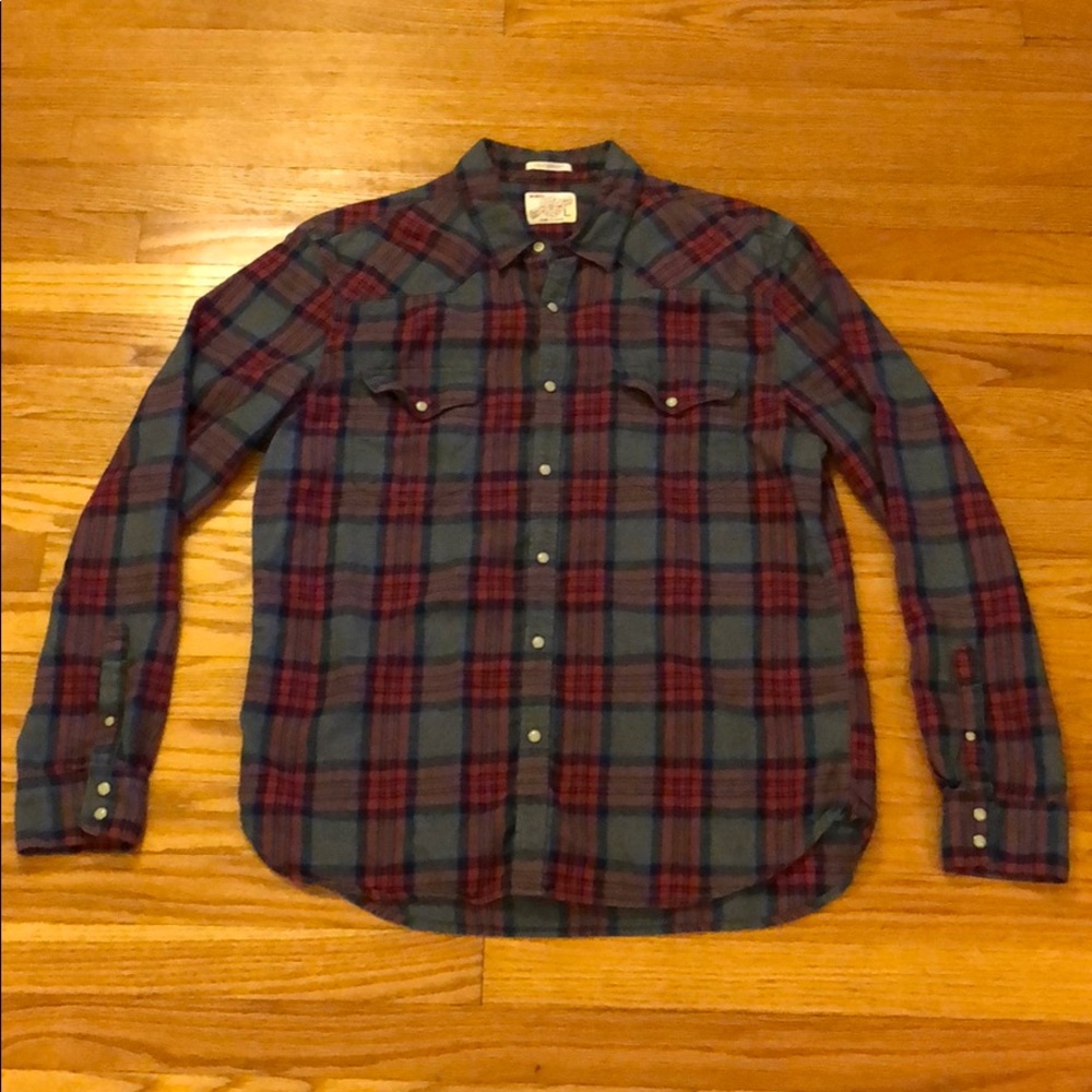 Lucky Brand Men’s Plaid Western Shirt